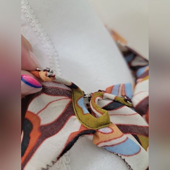 Chelsea & Violet 70s Retro Boho Scarf Dress Size L NWT Multicolor Old Money - Picture 4 of 12